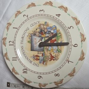 BUNNYKINS Teaching Clock - Cream and Brown